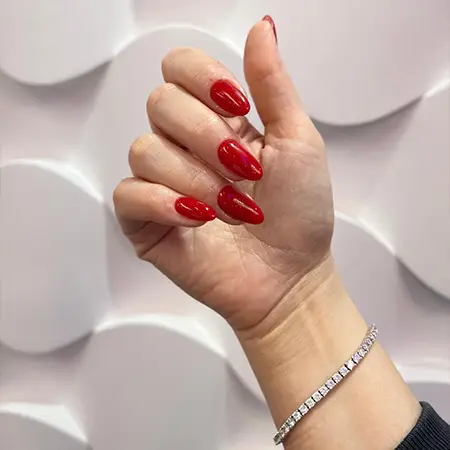Glossy Red Nail that match your style